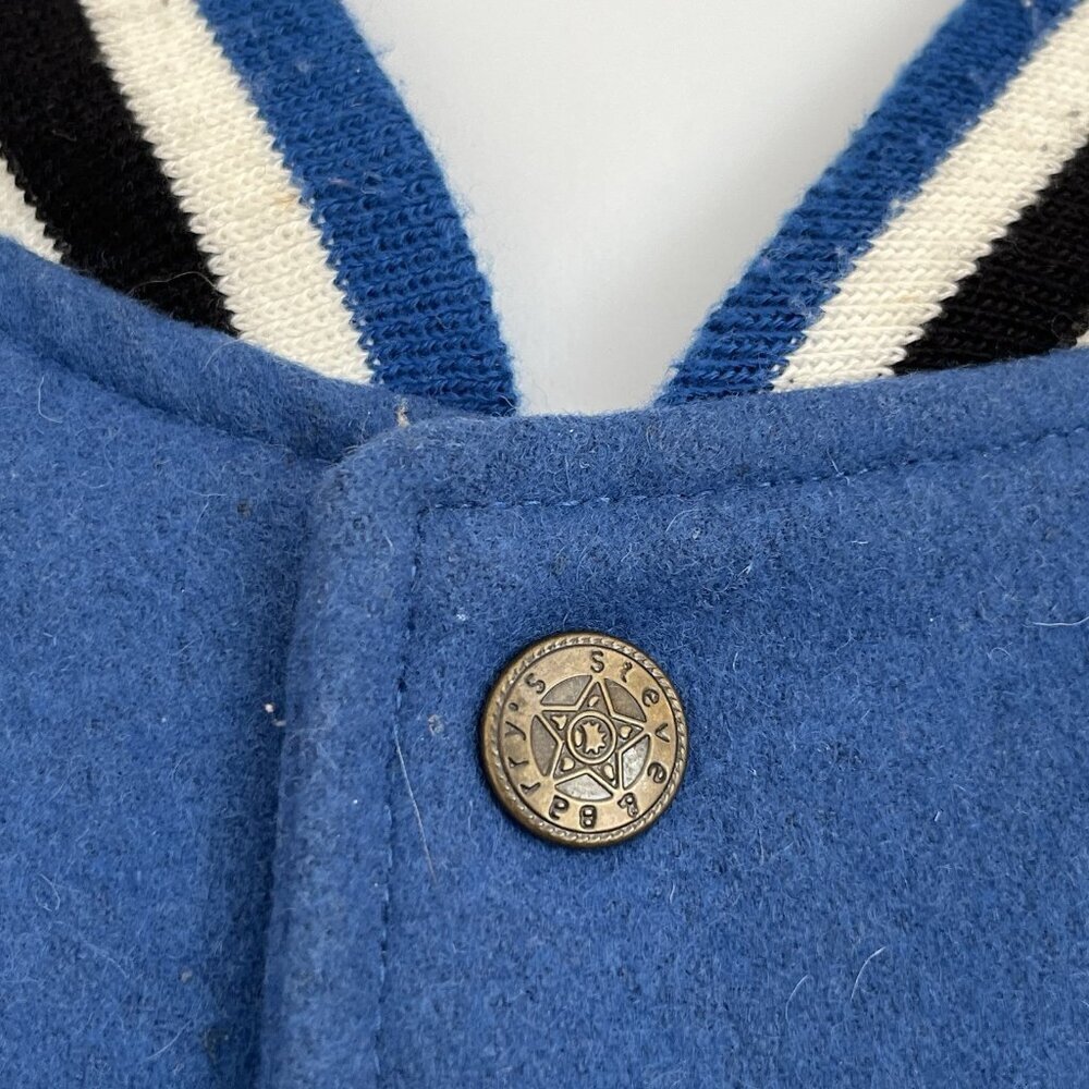 Duke Blue Devils Varsity Wool Blend Jacket L Blue Steve and Barrys Distressed - Picture 7 of 16